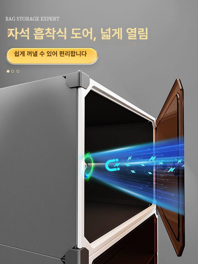 가방 진열장 투명 진열대 아크릴 명품백 수납 틈새 매장 6칸 그레이 - 상세 이미지 4