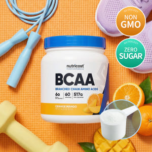 뉴트리코스트 대체당 함유 고함량 BCAA 6,000mg 60회분 오렌지 이미지
