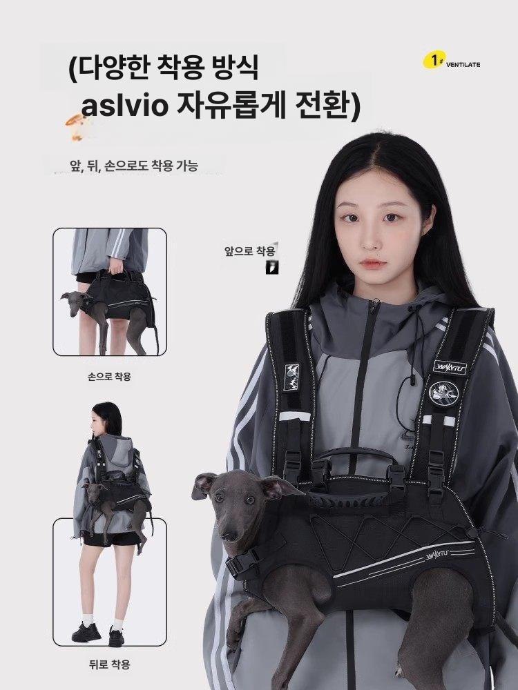 대형견 강아지 보조가방 백팩 포대기 들것 슬링백 등산 1.0 표준 M 약4.0 - 8.0kg C284 전술 가슴 스트랩 - 상세 이미지 2