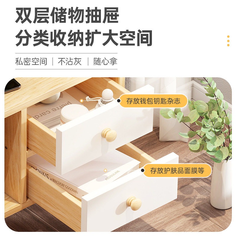 원목 협탁 다용도 수납장 침대 옆 테이블 인테리어 깔끔한 예쁜 사이드 컨트리 오크 PVC 36.4 - 상세 이미지 2