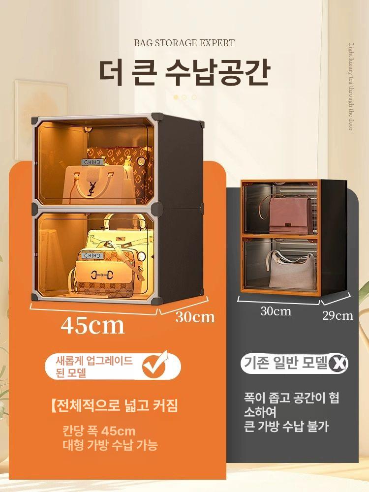 가방 진열장 투명 진열대 아크릴 명품백 수납 틈새 매장 6칸 그레이 - 상세 이미지 2