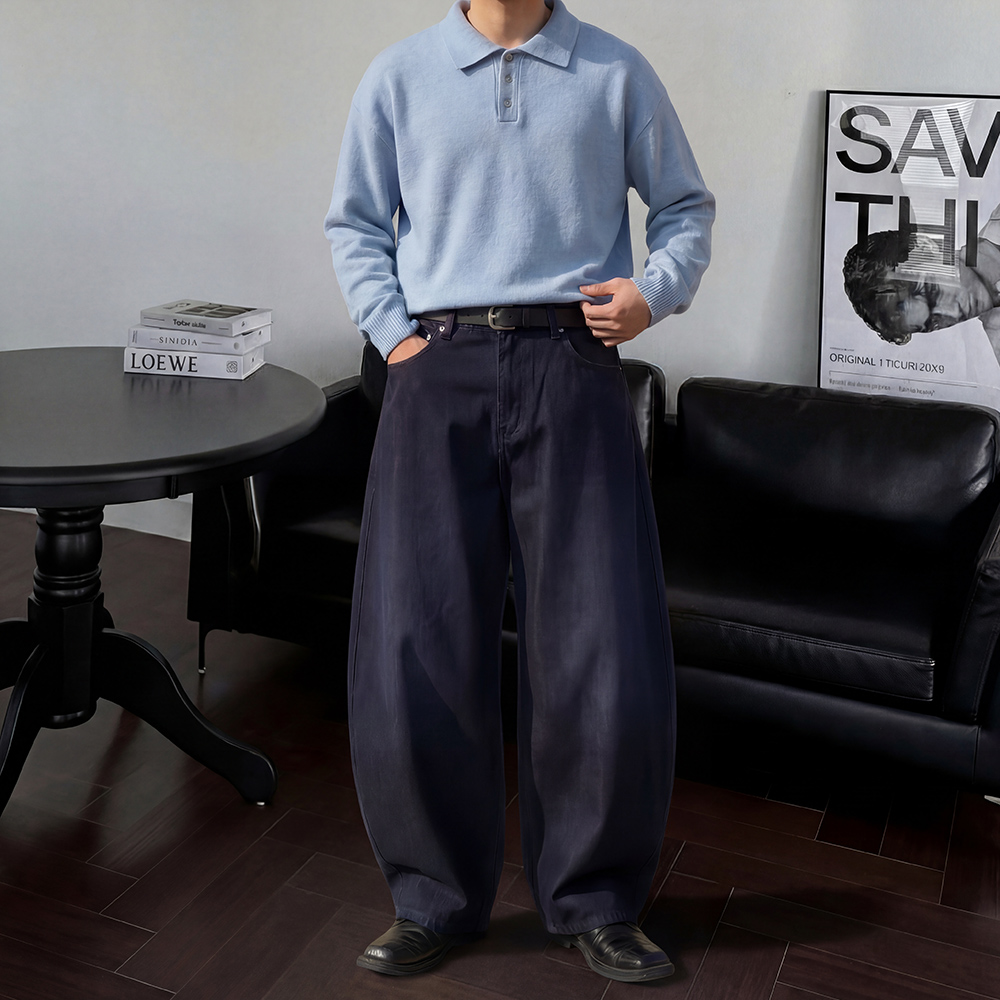 남자밴딩청바지 커브드데님 블랙진 이미지 6