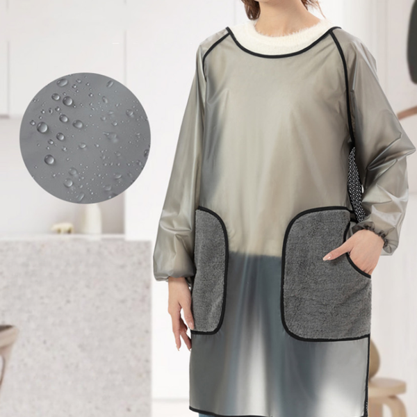 포켓형 방수 앞치마 주방 긴소매 앞치마 성인 작업