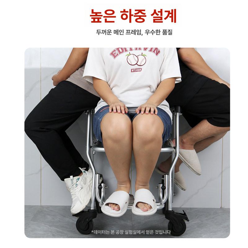 이동식 변기 간이화장실 요강 실내 배변보조 환자용 방수 베스트셀러 높이조절+8인치 후륜 - 상세 이미지 3