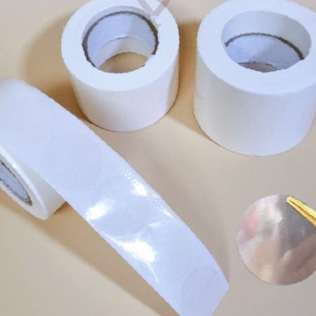 택배 봉투 밀봉용 투명 원형 씰링 라벨 스티커 롤 테이프 포장 마감 온라인