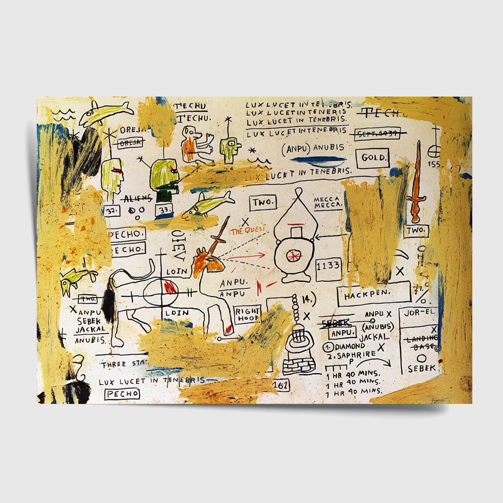 장 미셸 바스키아 인테리어 그림 액자 포스터 명화 30 Techu Anpu 1983 - 상세 이미지 2