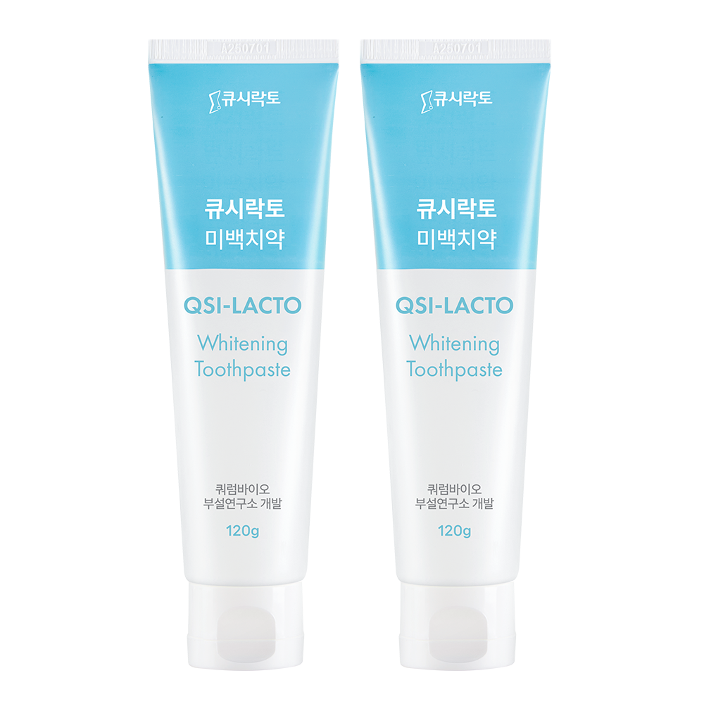 [식약처 인증/특허 성분 함유] 큐시락토 갈락토스 미백치약 옵틱화이트 잇몸치약 화이트닝 치아 구취제거 120g, 2개