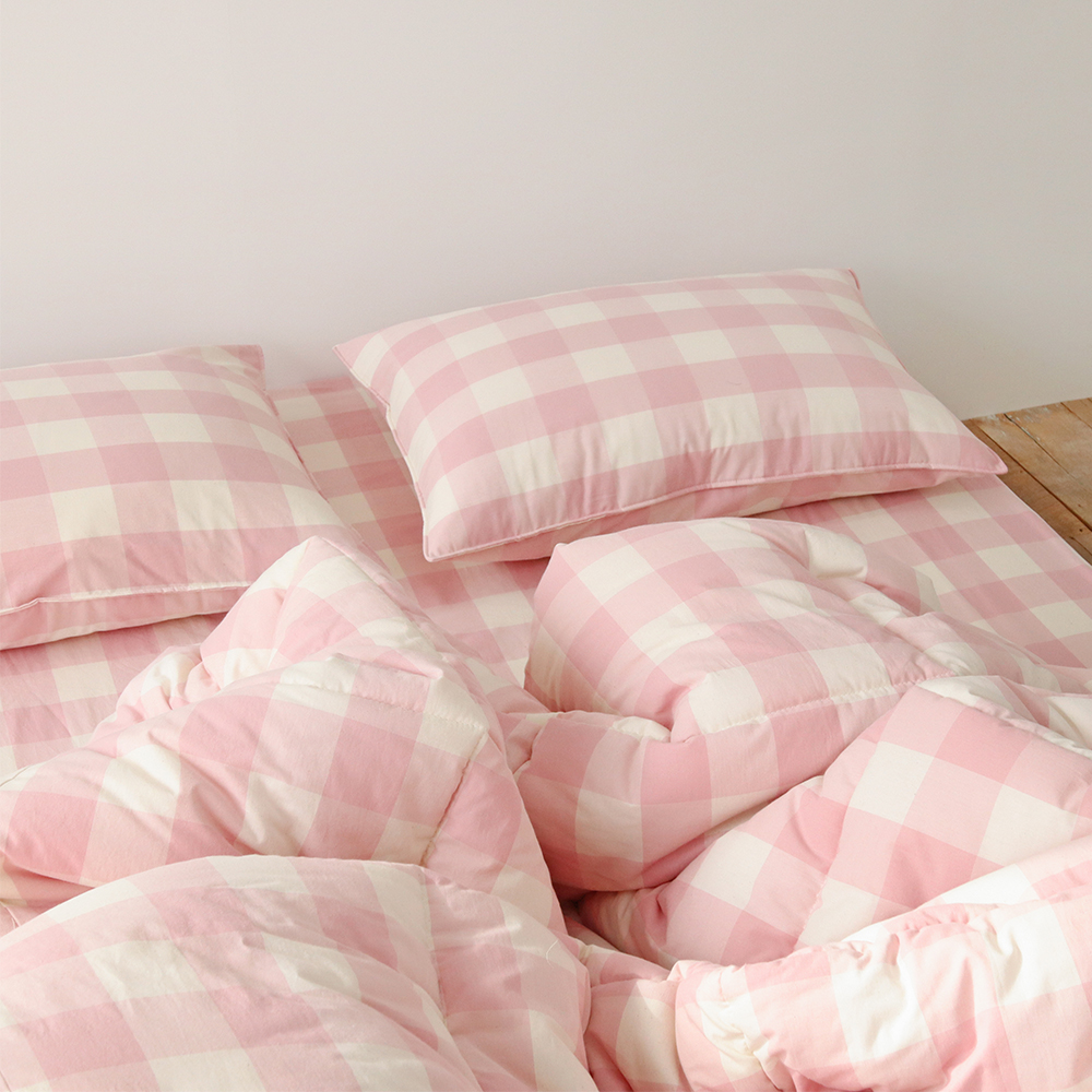 클래식 빅체크 워싱 광목 30수 순면 국내제작 사계절 항균 차렵이불 SS