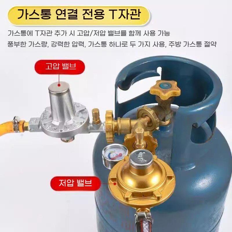 가스통 3웨이 분배 커넥터 가스 실린더 1분 2회로 연결 밸브 캠핑 분할 어댑터 - 상세 이미지 3