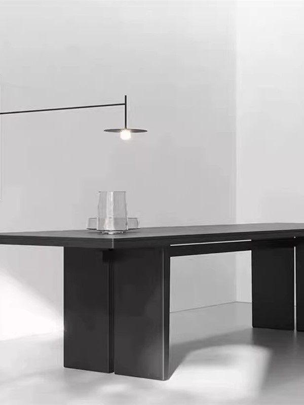 블랙 식탁 8인용 모던 거실 북유럽 책상 10인용 대형 140 x 70 x 75 5cm - 상세 이미지 2