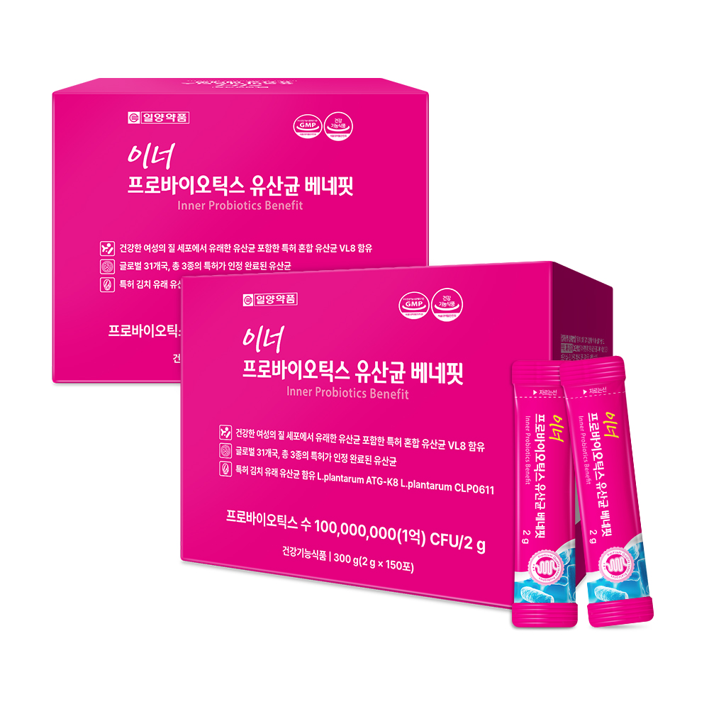일양약품 프로바이오틱스 여성 질유래 생 유산균 임산부 비피더스균 150포, 2개 - 상품 이미지
