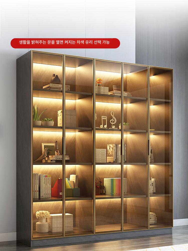 아크릴 진열장 LED 쇼케이스 보관함 전시용 진열대 에잇 도어 유압식 네뷸라그레이 C - 상세 이미지 4