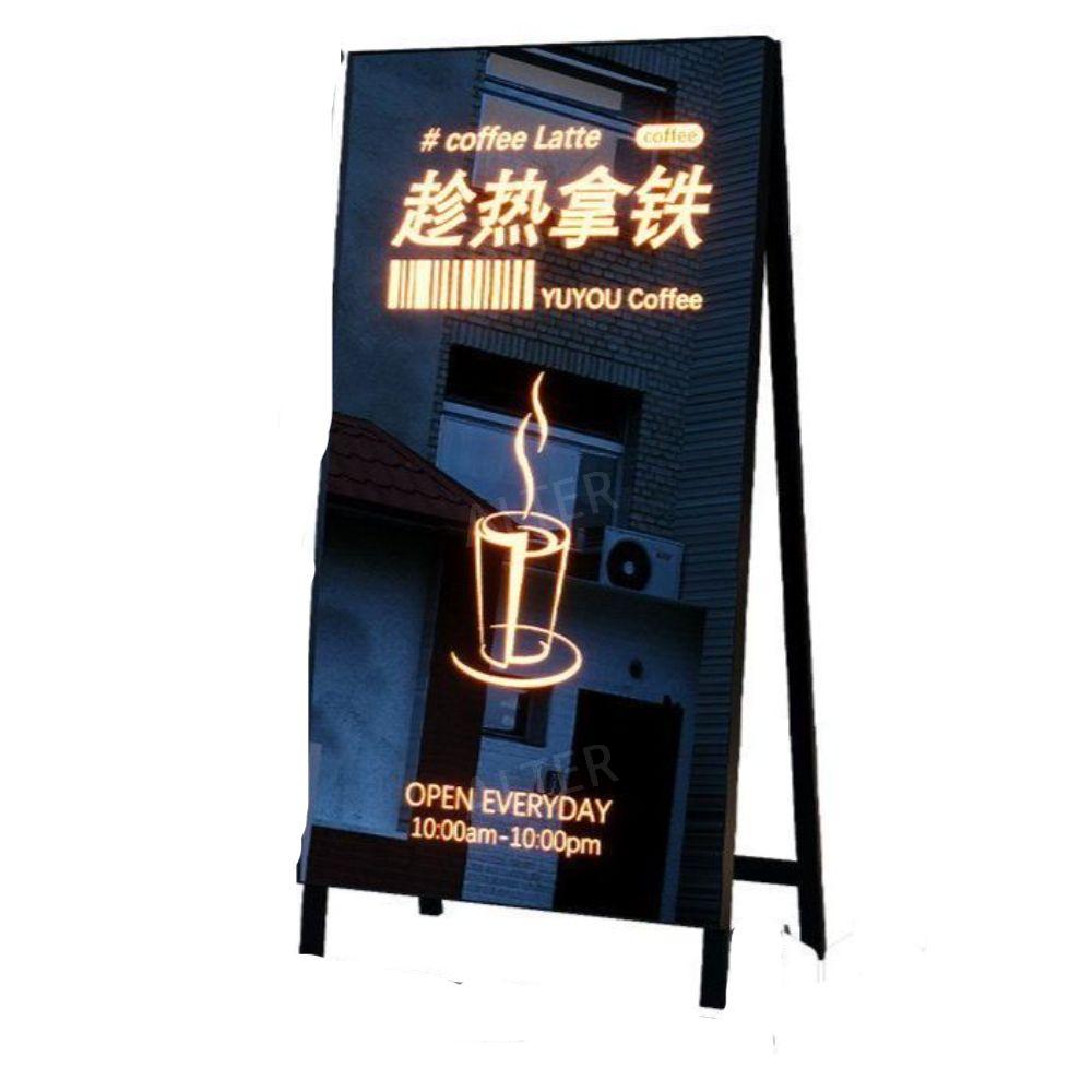 거울 입간판 스탠드 간판 야외 매장 광고판 입구 카페 블랙 60x120cm(단면) - 상품 이미지