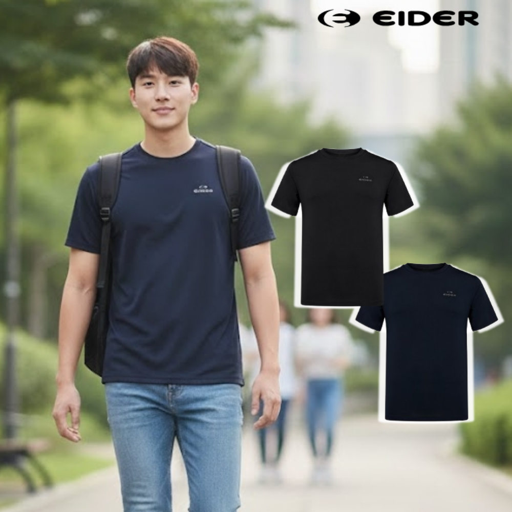 아이더 남성 기능성 반팔티셔츠 라운드넥 등산 여름 2팩 - 상품 이미지