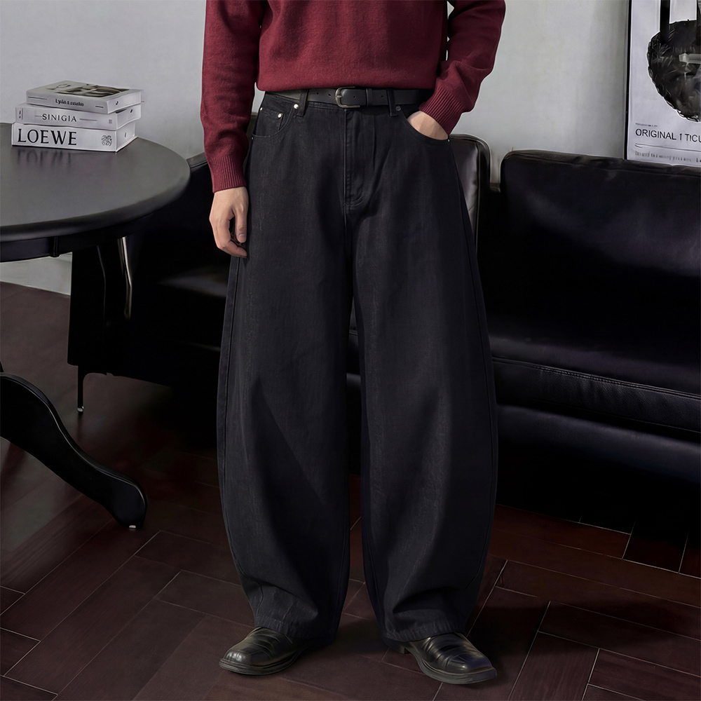 남자밴딩청바지 커브드데님 블랙진 - 상세 이미지 2