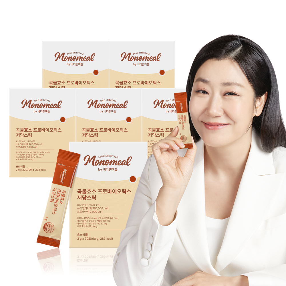[6개월분] 비타민마을 모노밀 곡물효소 프로바이오틱스 저당스틱 30포, 6개 - 상품 이미지