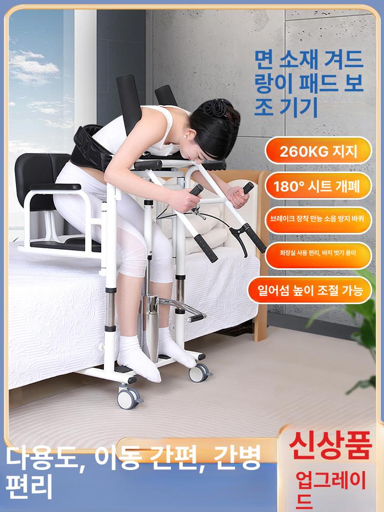 노인 이송 리프트 이동 기구 시프터 보조 간병 환자 보조서기보조모델 스테인리스스틸 샤프트 블랙 - 상세 이미지 2