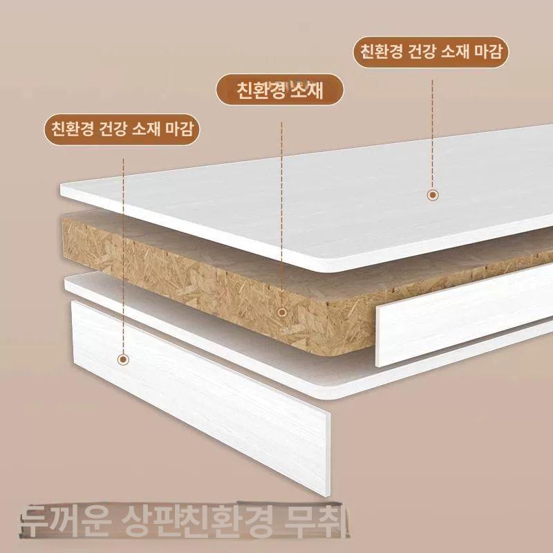 이동식 선반 수납장 틈새 트롤리 바퀴 달린 타원형 모듈 월넛 컬러 블랙 프레임 A - 상세 이미지 4