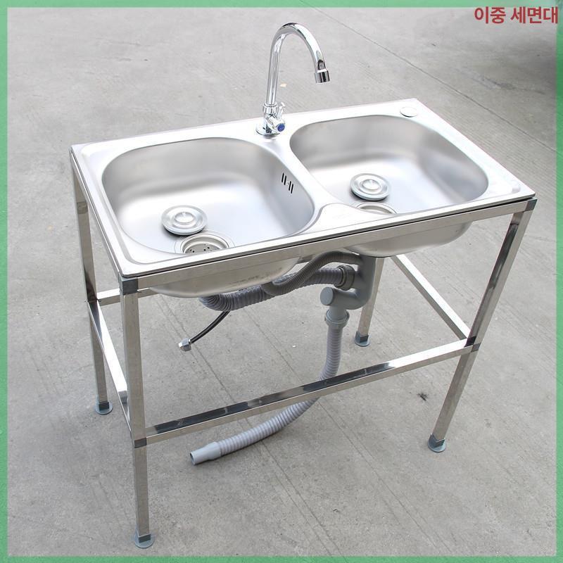 간이 캠핑카 코너형 손세정대 식당 카페용 개수대 일체형 두꺼워진 52 38cm 사각봉 포함 B - 상세 이미지 4