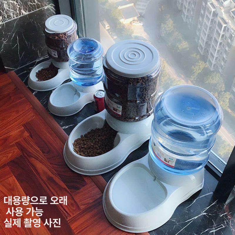대용량 강아지 자동 자동급식기 밥그릇 고양이 사료통 반려동물 배식기 반려견 애견사료통 - 상세 이미지 3