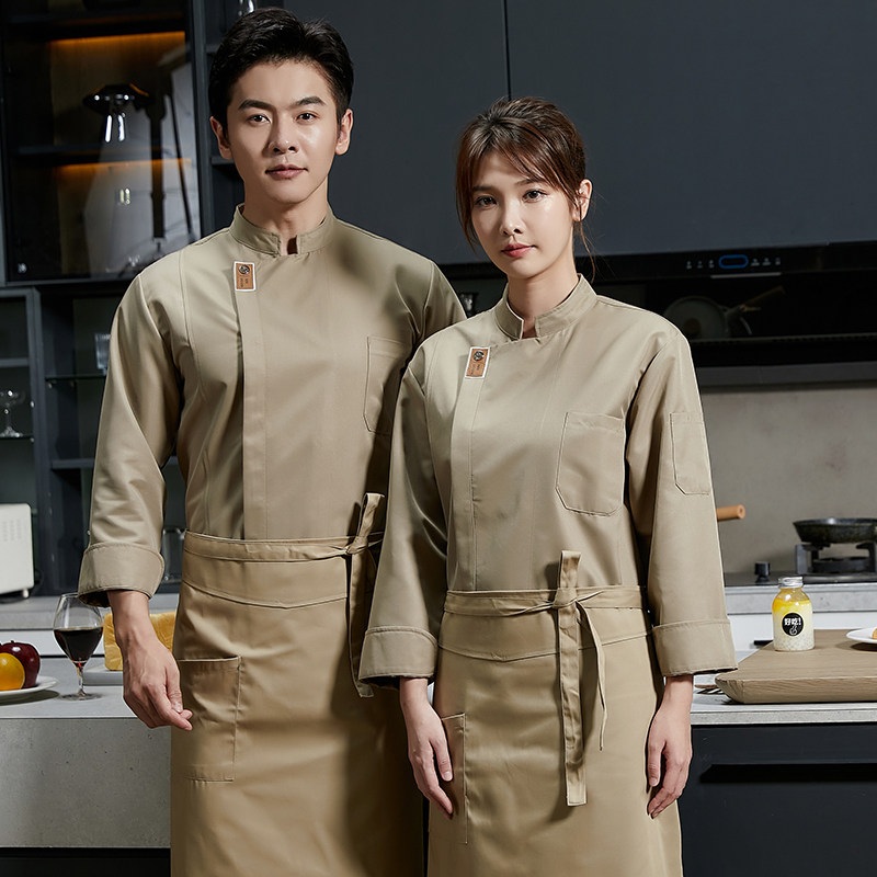 요리사복 셰프복 옷 요리사 흑백 레스토랑 고급 깔끔한 일식 중식 앞치마 흰색 단층 상의 M - 상세 이미지 5