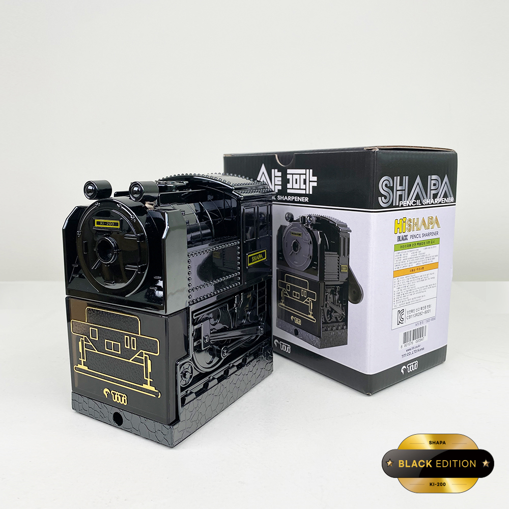 하이샤파 블랙 에디션 연필깎이 KI-200B+투코비 코마 교정연필 TC-P02 B 12개입 이미지 3
