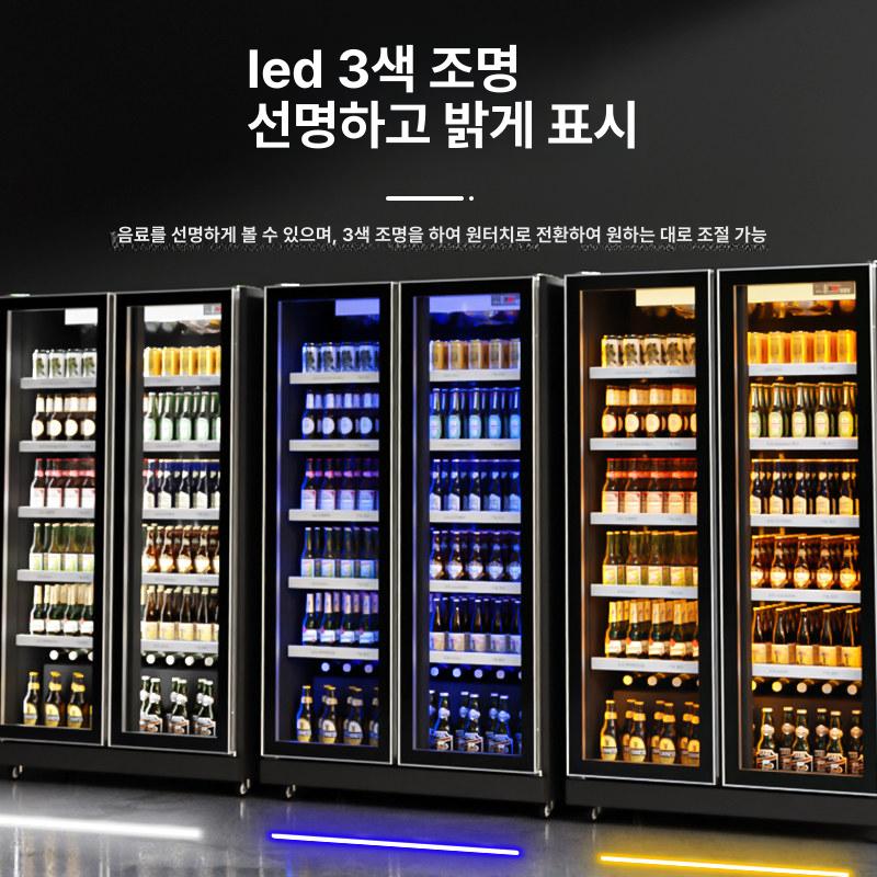 업소용 선반 음료 쇼케이스 주류 카페용 편의점 제과 고급실크스크린 이중문 1000 600x1830 - 상세 이미지 3
