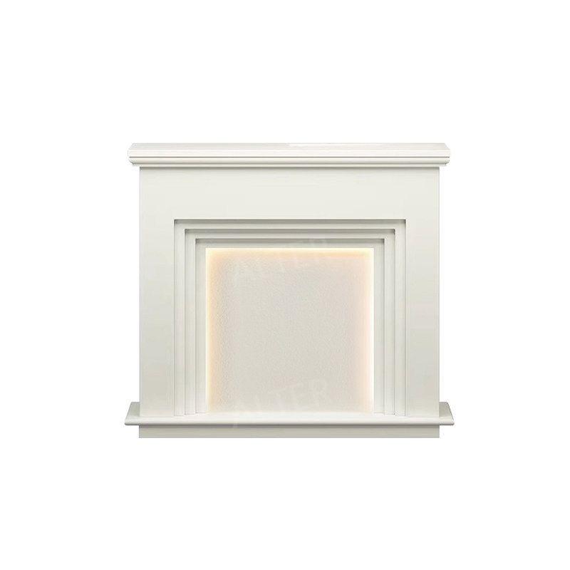 엔틱 벽난로콘솔 LED 인테리어 불멍 장식장 웜 화이트 110x26x100cm - 상품 이미지