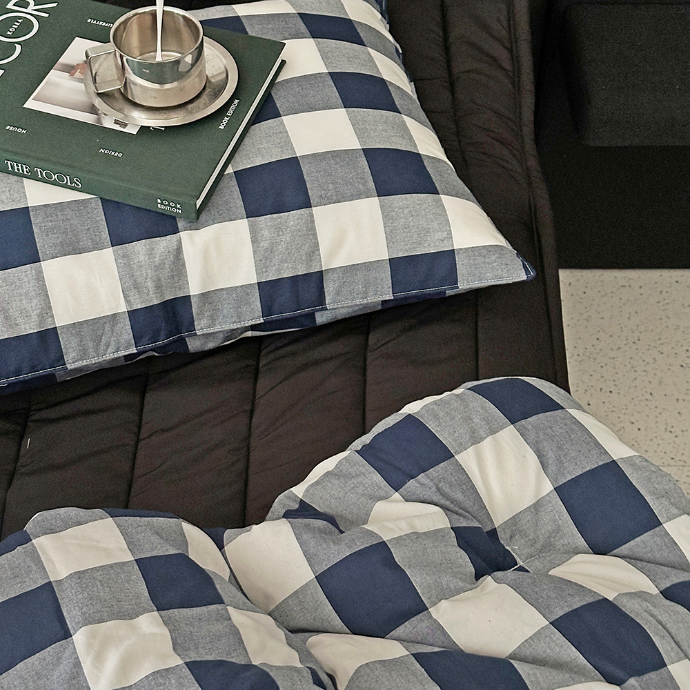 클래식 빅체크 워싱 광목 30수 순면 국내제작 사계절 항균 차렵이불 SS