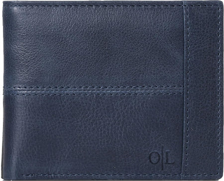 [해외]남성용 오크 가죽 지갑 - 신용카드 9장이 포함된 RFID 이중폴드 1개의 ID 창 슬림 미니멀리스트 프론트 포켓 선물 Small Navy