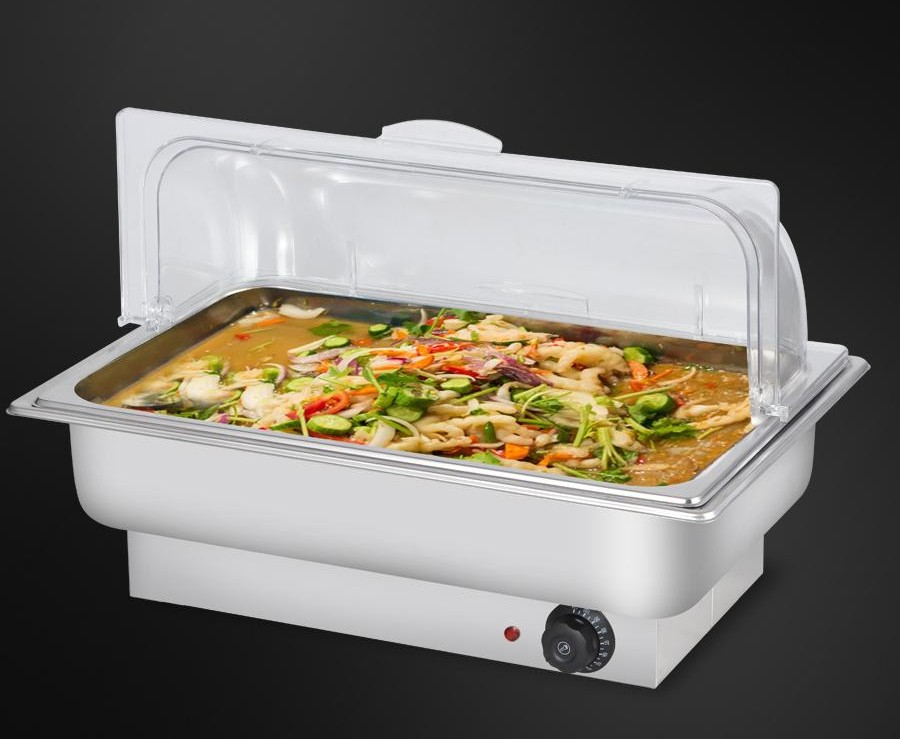 전기 보온기 급식 국통 배식용 오뎅 중탕기 찜기 업소용 기계식 단일칸 9L 투명 뚜껑 - 상품 이미지