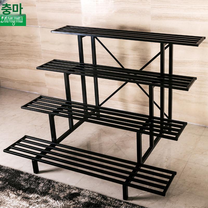 화분 진열대 거실용 거치대 계단식 꽃스탠드 바퀴 달린 4칸 110cm - 상세 이미지 3