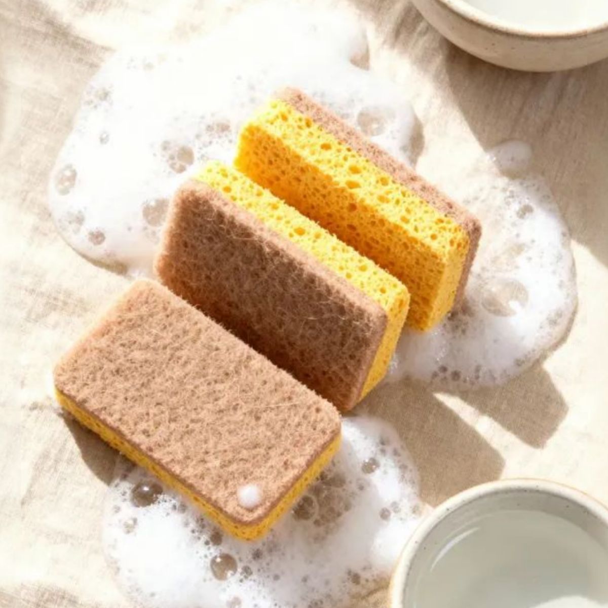 달리 네모네모잘 양면 설거지 주방 수세미 스펀지 천연 수세미 5+1