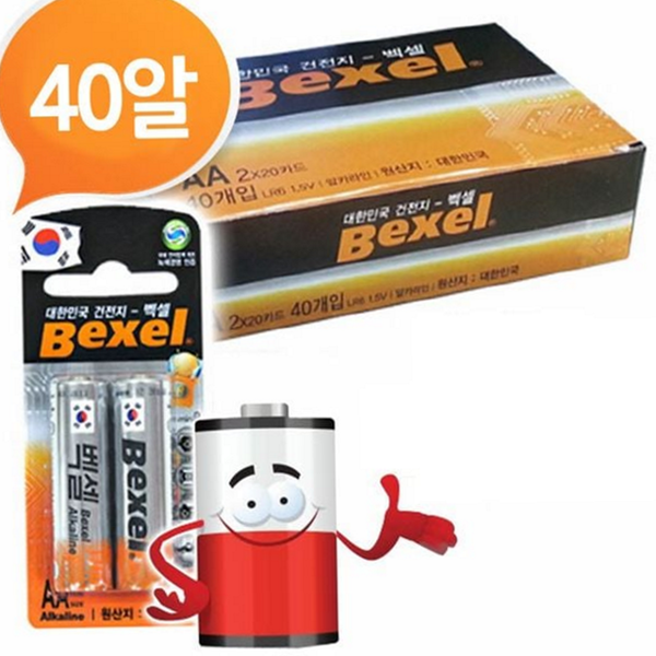 일반 aa 건전지 40개 알카라인 건전지 가정용 배터리