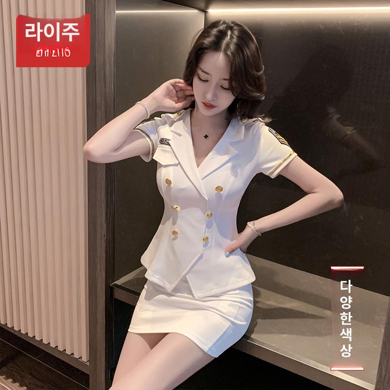 의상 옷 제복 군복 코스프레 코스튬 컨셉 해군 투피스 화이트 풀오버 s - 상세 이미지 4