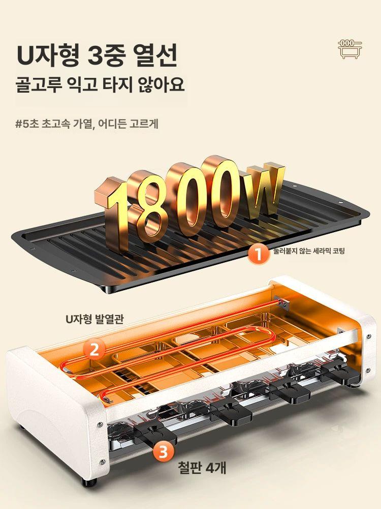 꼬치구이기 양꼬치 가정용 닭 기계 야외 휴대용 닭꼬치 바베큐 무연 회전 - 상세 이미지 5