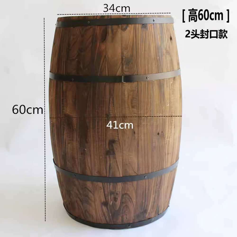 장식 오크통 우드 전시 오픈 맥주통 보관 배럴 소품 높이 60cm 오픈형 - 상세 이미지 5
