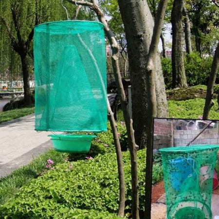 해충 포획 트랩 야외용 녹색 메쉬망 구조 벌레 유인 포집 정원 텃밭 베란다 실외