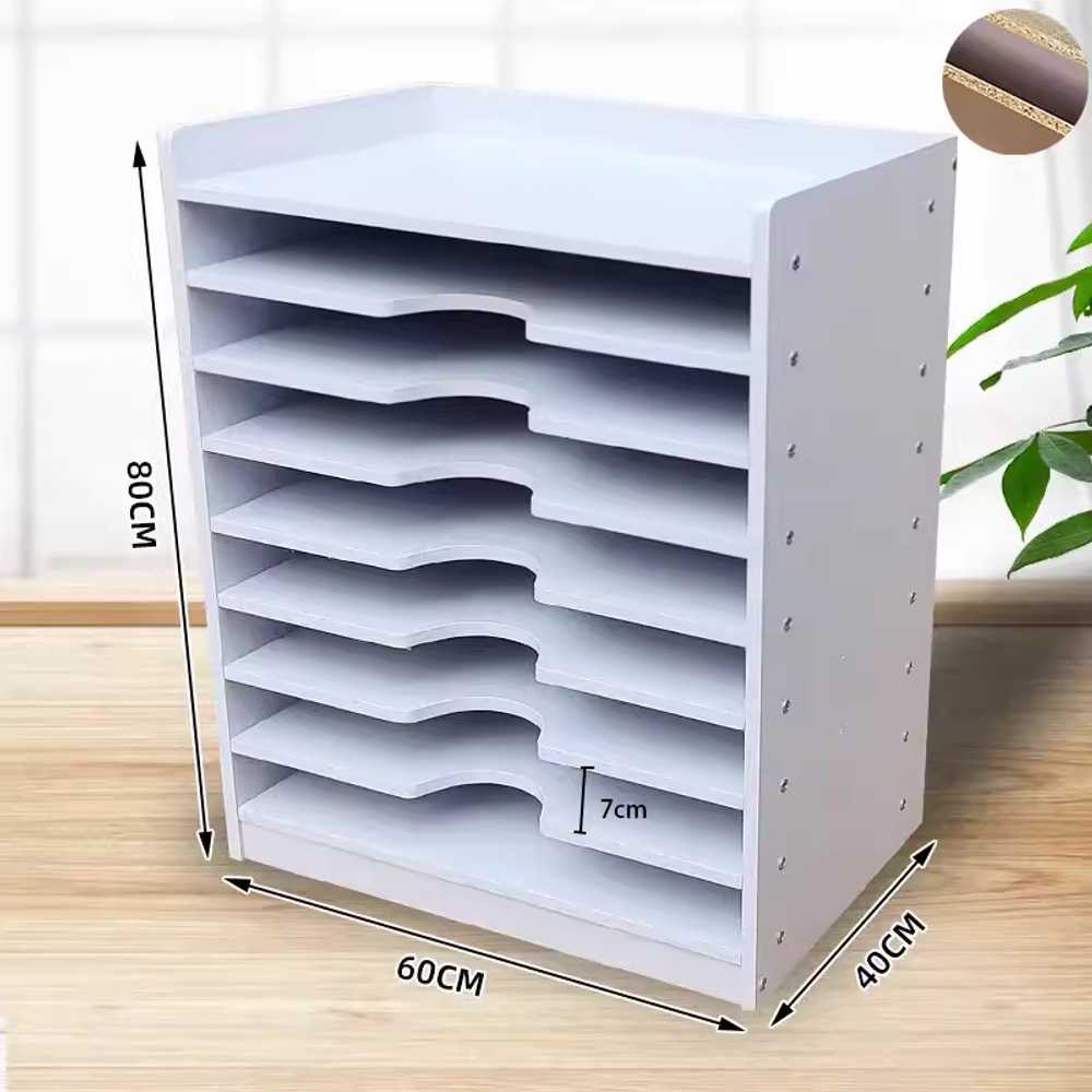 도화지 보관함 선반 합판 진열 그레인 수납함 정리대 60x60x40cm 6단 파티클보드 이미지 6