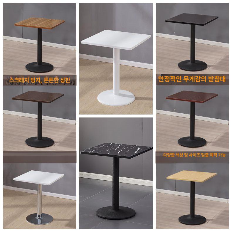 원형 테라스 베란다 원탁 카페 철제 접이식 업소용 라탄 60cm 원형 블랙 우드 두꺼운 - 상세 이미지 4
