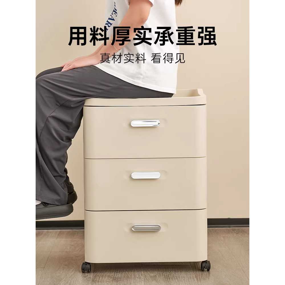 사무실 이동식 서랍장 책상 튼튼한 캐비넷 철제 보관 35.2cm x3단 - 상세 이미지 4