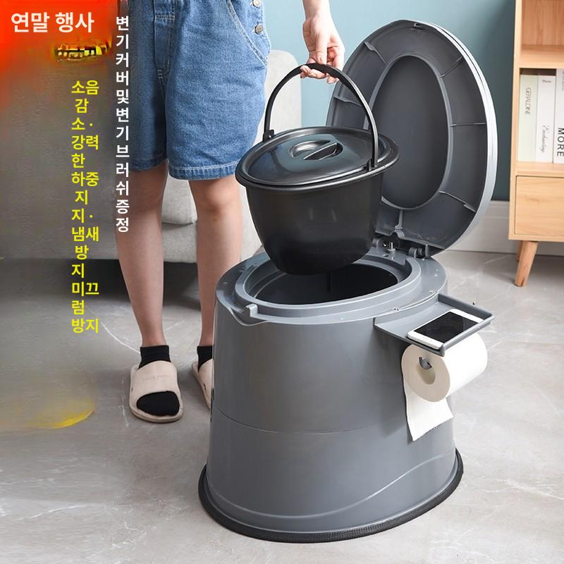 휴대용 좌변기 농막용 차박용 변기 간이 화장실 비상용 그레이 레벨1 - 상세 이미지 2
