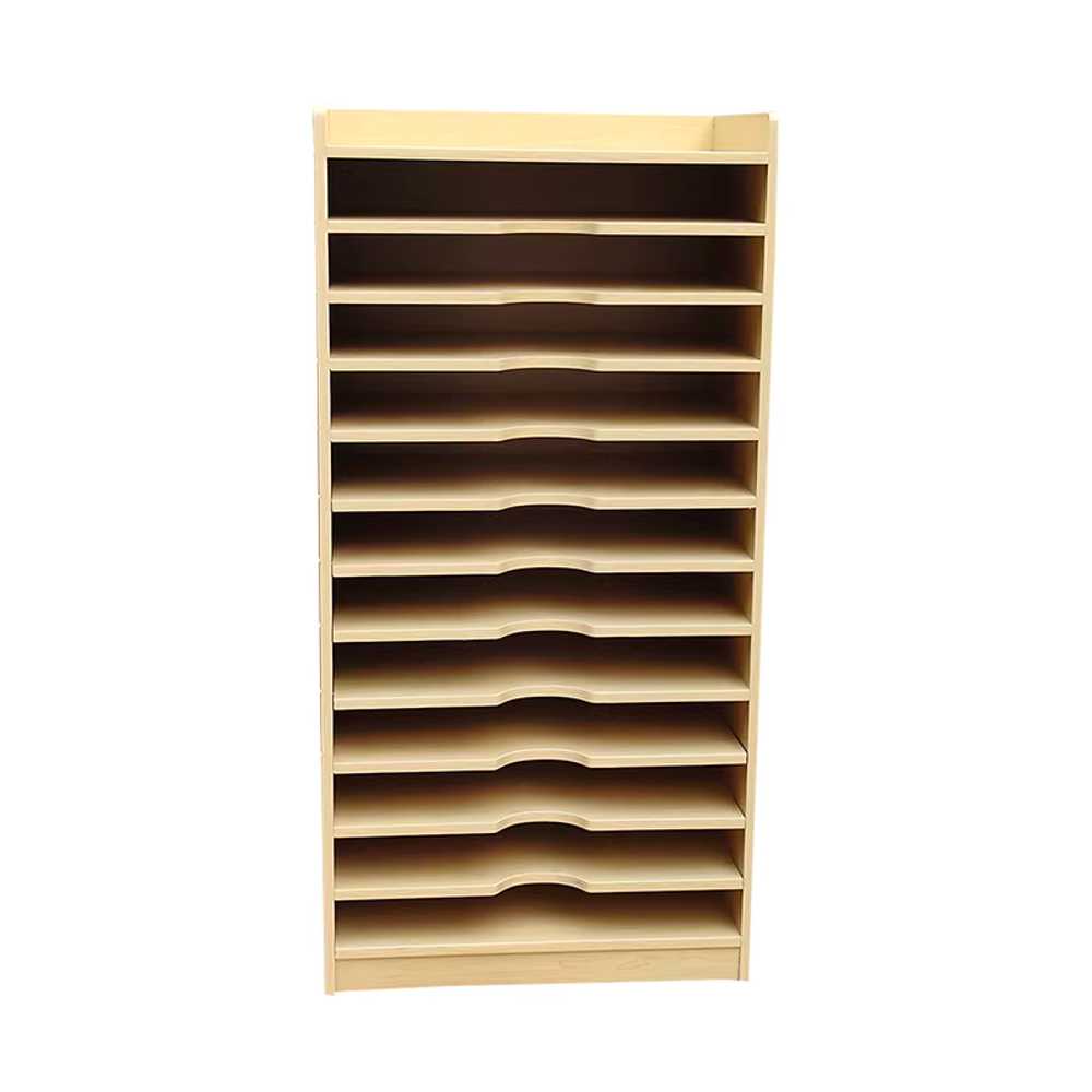 도화지 보관함 선반 합판 진열 그레인 수납함 정리대 60x60x40cm 6단 파티클보드 - 상세 이미지 2