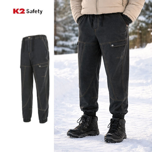 K2 세이프티 등산바지 작업복바지 겨울 근무복 포켓 신축 보온성 회사원 기모 F3301 - 상품 이미지