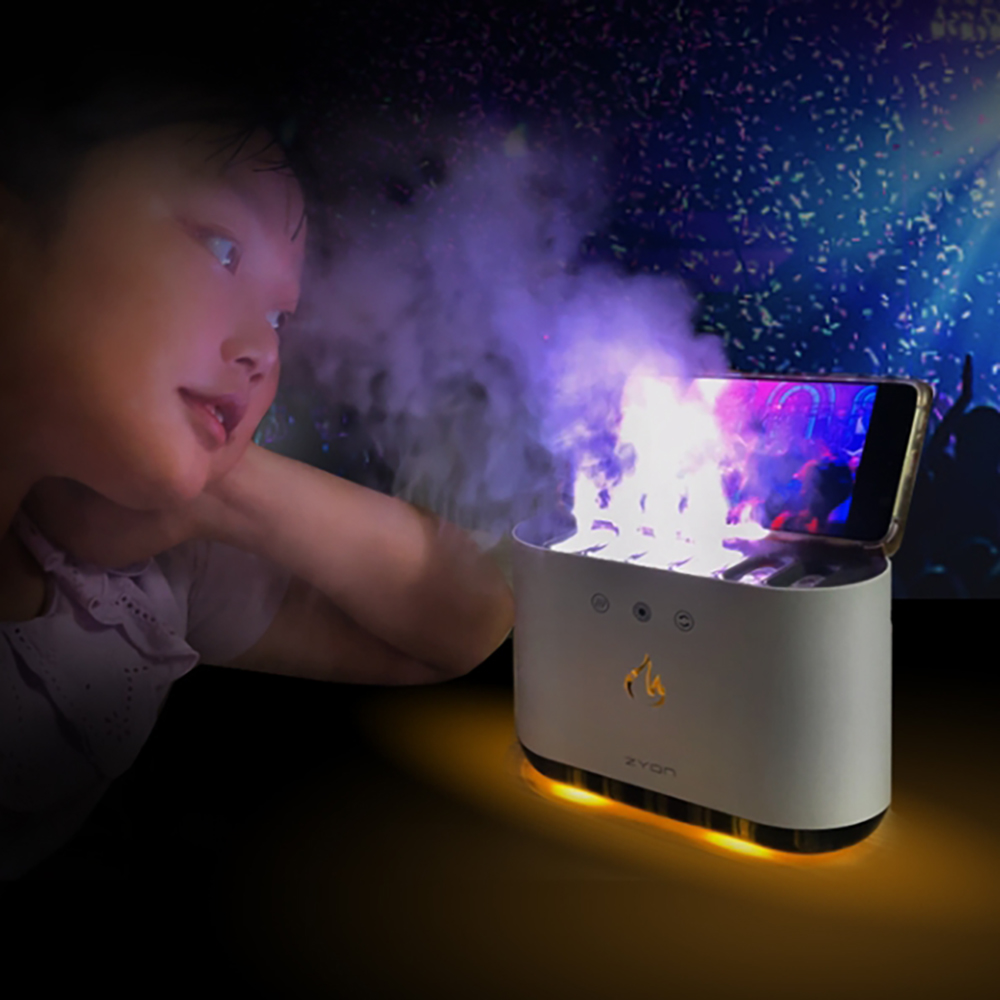 올위버 불멍가습기 미니 벽난로 LED 무드등 사무실 탁상용 가습기 078