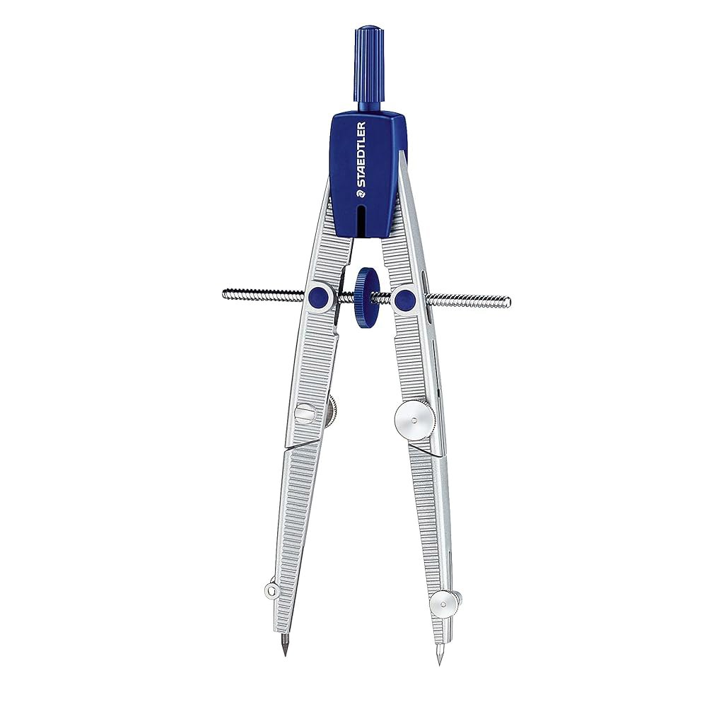스테들러 Staedtler 노리스 클럽 Noris Club 550 02 학생용 콤파스 컴퍼스, 중앙 휠 세트, 연장 바, 범용 어댑터 및 연필심 박스 포함 - 상세 이미지 3