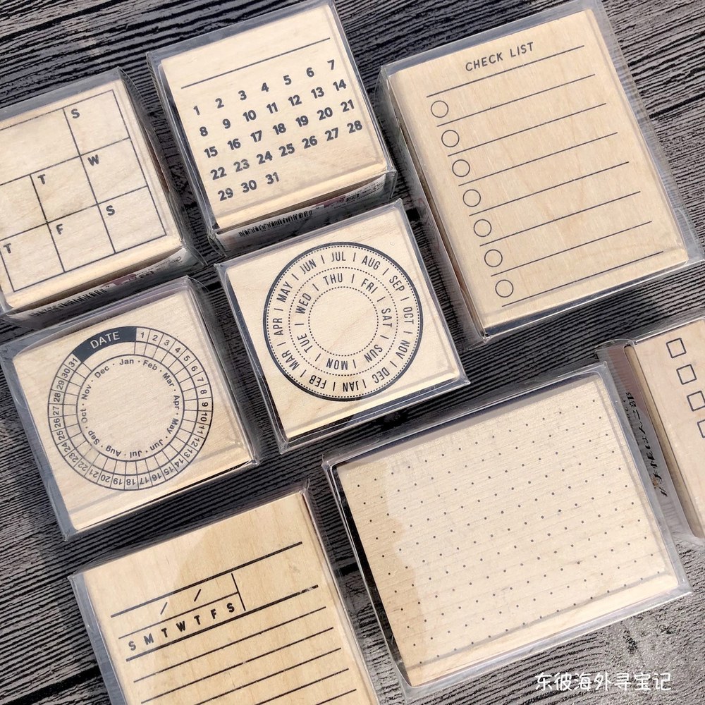 손에 우드스탬프 시간계획50X20MM KODOMO 신년 평가 별 5개 등급 0400006 - 상품 이미지