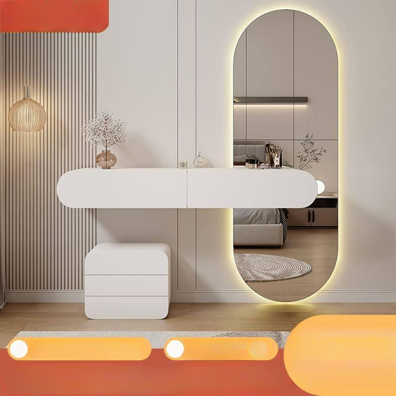 전신거울 멀티 수납 틈새 수납장 LED 조명 원룸용 95cm+전신 거울 - 상품 이미지