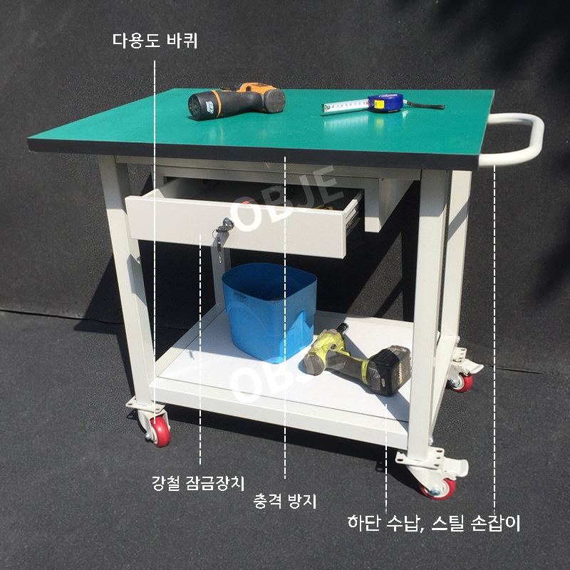 다층 트롤리 제전테이블 이동식 작업대 실험실 정전기방지 산업용 검사대 - 상세 이미지 3
