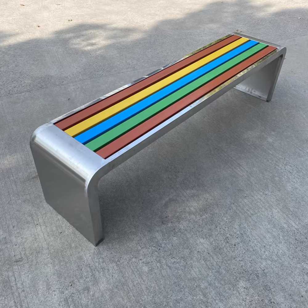 카페 야외 벤치 공원 웨이팅 벤치의자 대기 지하철 100x40x45cm 화이트 - 상세 이미지 3